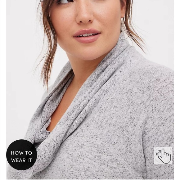 Torrid Cowl Neck Tunic Super Soft Plush Sweatshirt - Picture 4 of 6